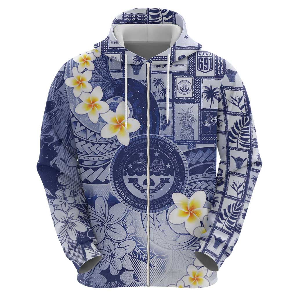 Federated States Of Micronesia Christmas Zip Hoodie Retro Style Dark Version LT05 - Polynesian Pride