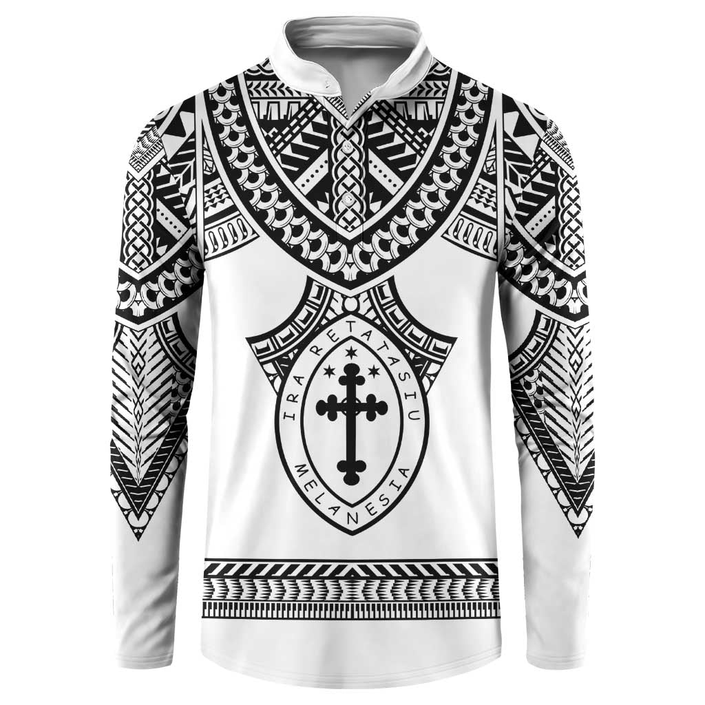 Personalised Melanesian Brotherhood Button Sweatshirt With Tribal Pattern - Polynesian Pride