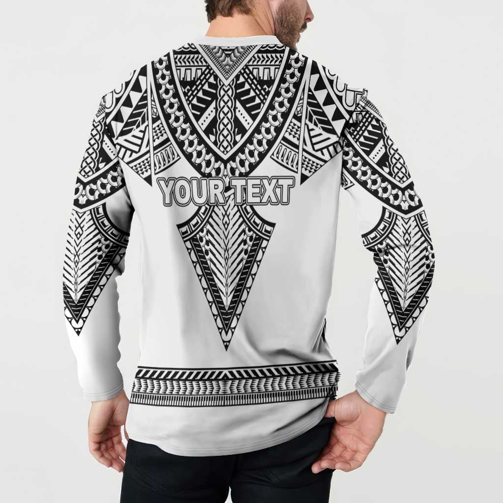 Personalised Melanesian Brotherhood Button Sweatshirt With Tribal Pattern - Polynesian Pride