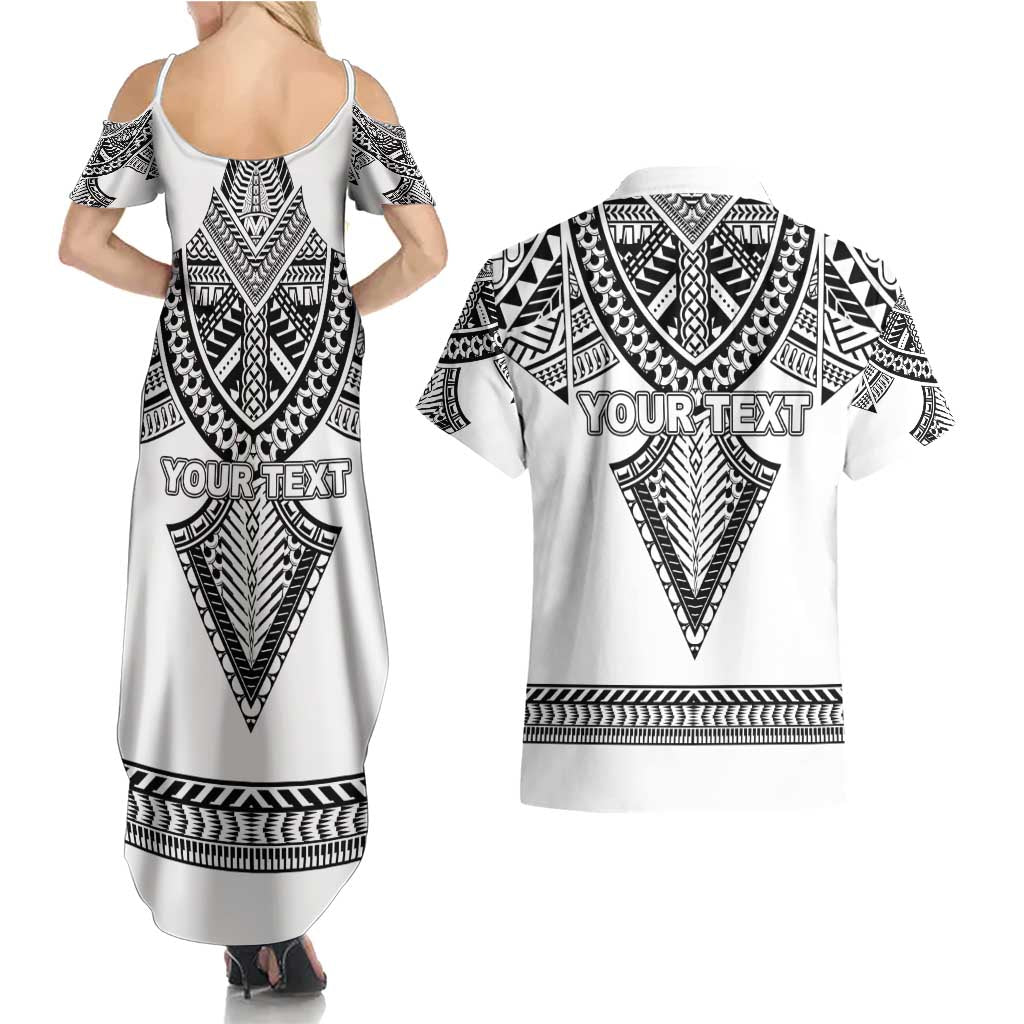 Personalised Melanesian Brotherhood Couples Matching Summer Maxi Dress and Hawaiian Shirt With Tribal Pattern LT05 - Polynesian Pride