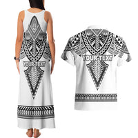Personalised Melanesian Brotherhood Couples Matching Tank Maxi Dress and Hawaiian Shirt With Tribal Pattern LT05 - Polynesian Pride