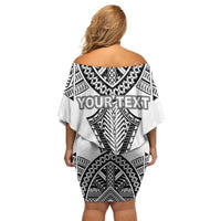 Personalised Melanesian Brotherhood Off Shoulder Short Dress With Tribal Pattern - Polynesian Pride