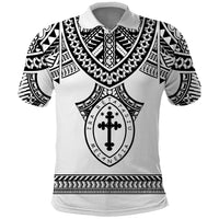 Personalised Melanesian Brotherhood Polo Shirt With Tribal Pattern LT05 White - Polynesian Pride