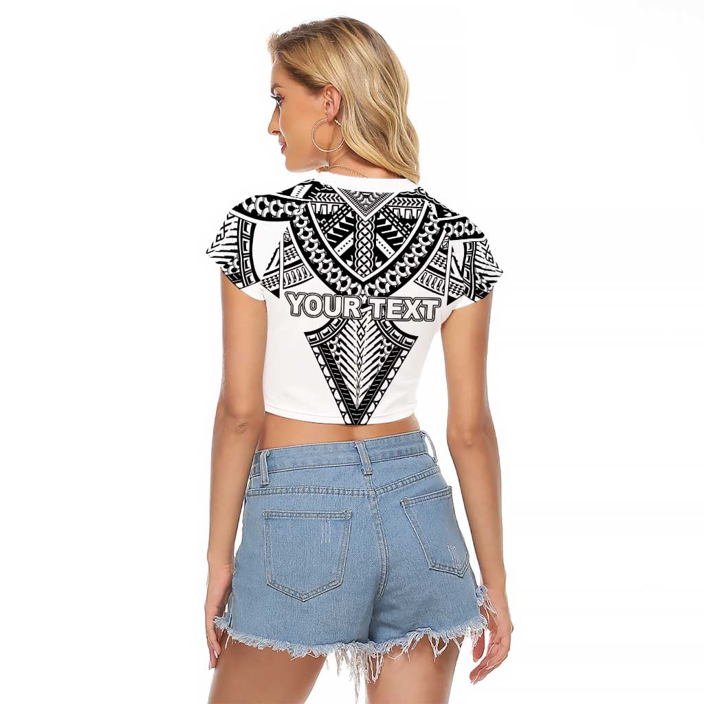 Personalised Melanesian Brotherhood Raglan Cropped T Shirt With Tribal Pattern LT05 - Polynesian Pride