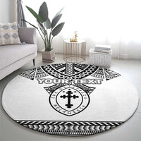 Personalised Melanesian Brotherhood Round Carpet With Tribal Pattern - Polynesian Pride
