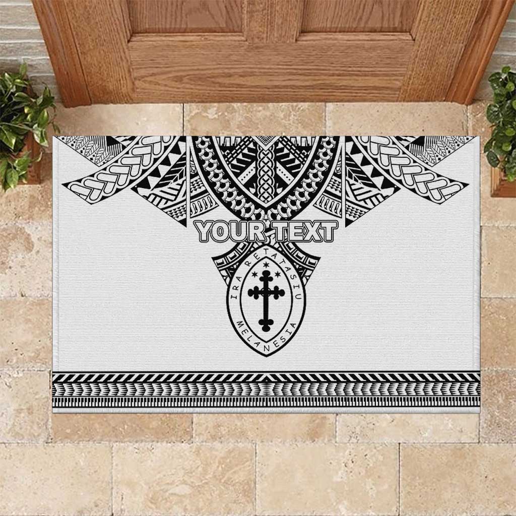 Personalised Melanesian Brotherhood Rubber Doormat With Tribal Pattern - Polynesian Pride