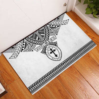 Personalised Melanesian Brotherhood Rubber Doormat With Tribal Pattern - Polynesian Pride