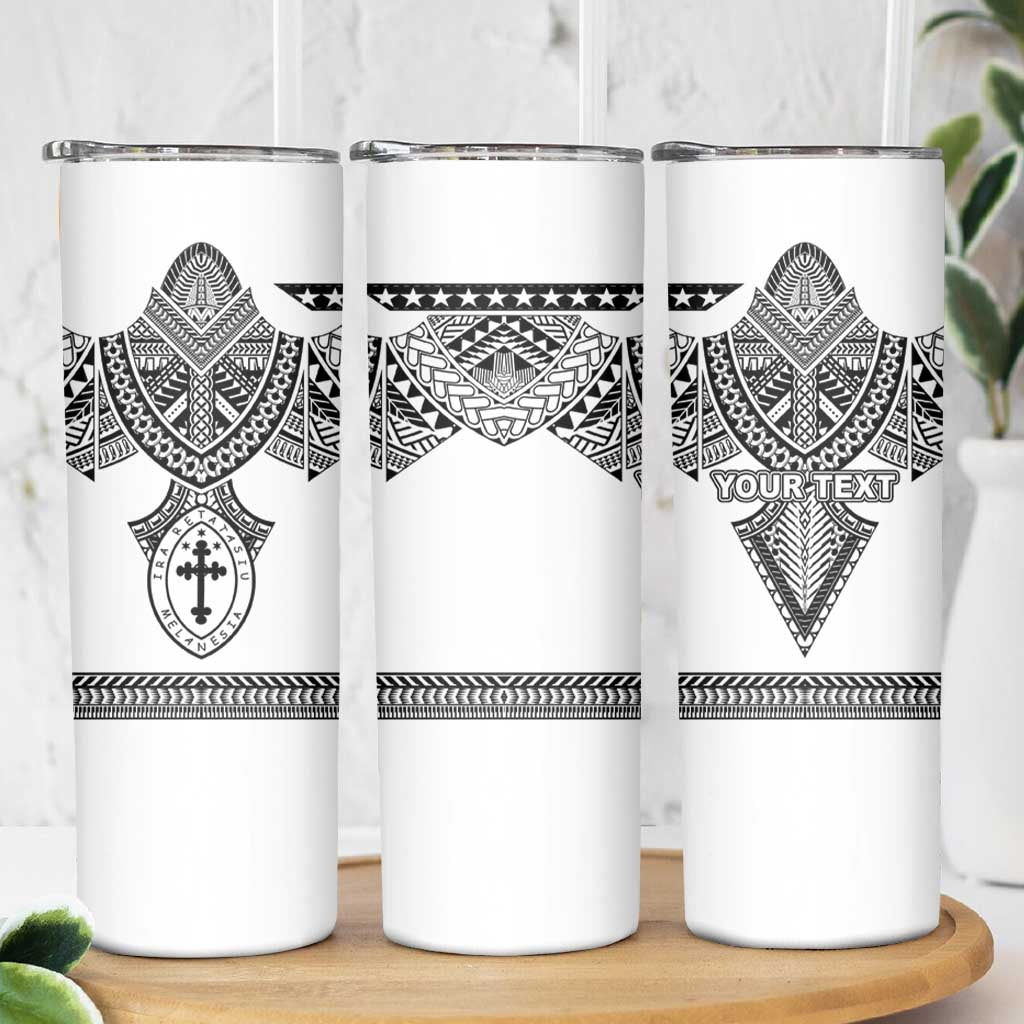 Personalised Melanesian Brotherhood Skinny Tumbler With Tribal Pattern - Polynesian Pride