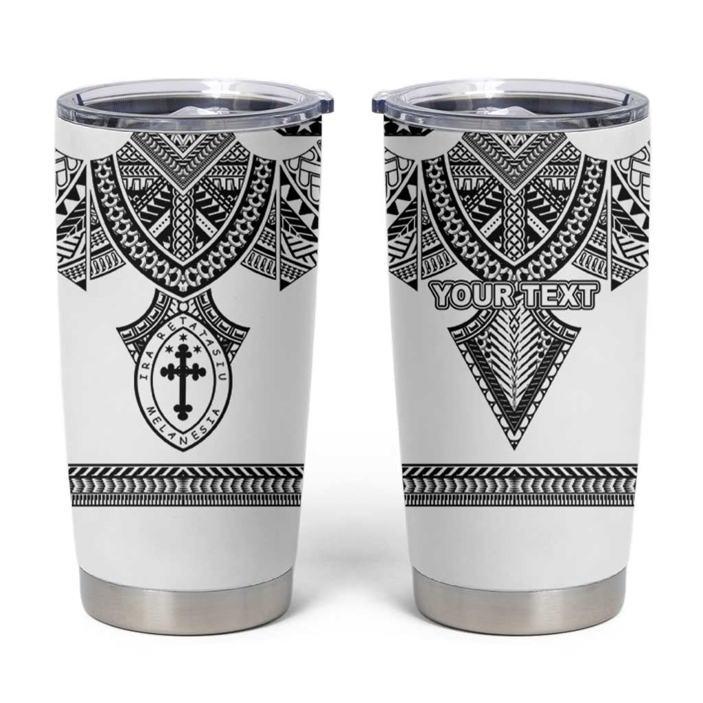Personalised Melanesian Brotherhood Tumbler Cup With Tribal Pattern LT05 White - Polynesian Pride