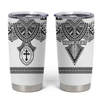 Personalised Melanesian Brotherhood Tumbler Cup With Tribal Pattern LT05 White - Polynesian Pride