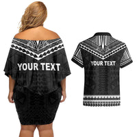 Personalised Melanesian Brotherhood Couples Matching Off Shoulder Short Dress and Hawaiian Shirt Ministry Faith And Mission LT05 - Polynesian Pride