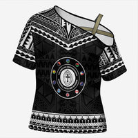 Personalised Melanesian Brotherhood Cross Shoulder Shirt Ministry Faith And Mission LT05 Female Black - Polynesian Pride