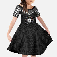 Personalised Melanesian Brotherhood Family Matching Summer Maxi Dress and Hawaiian Shirt Ministry Faith And Mission LT05 Daughter's Dress Black - Polynesian Pride