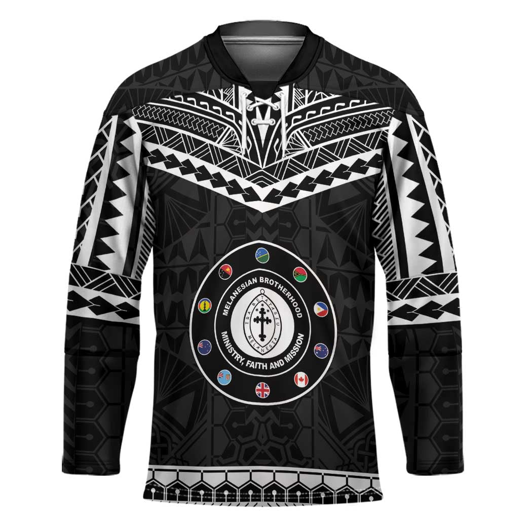 Personalised Melanesian Brotherhood Hockey Jersey Ministry Faith And Mission LT05 Unisex Black - Polynesian Pride