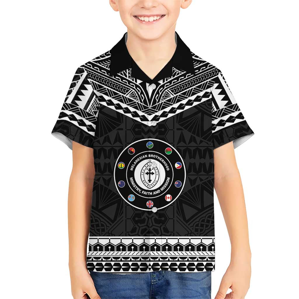 Personalised Melanesian Brotherhood Kid Hawaiian Shirt Ministry Faith And Mission LT05 Kid Black - Polynesian Pride