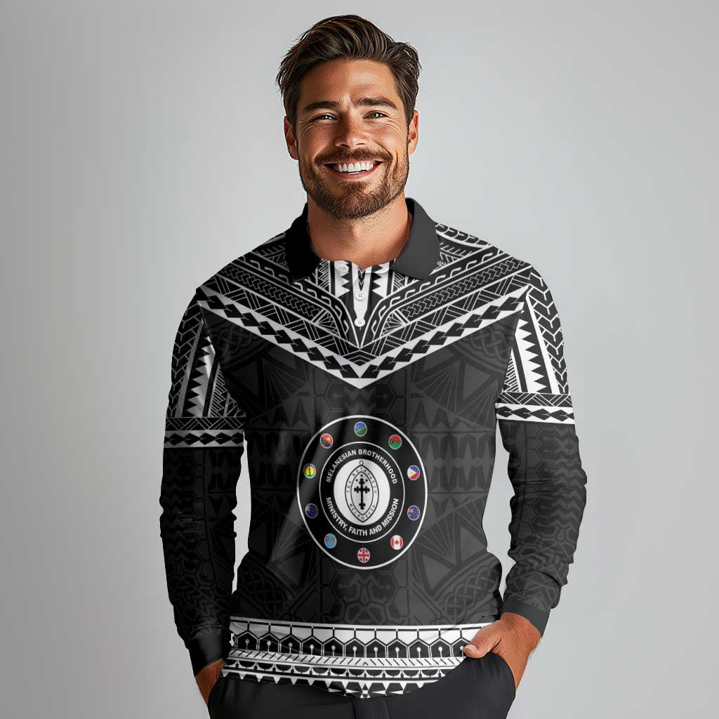 Personalised Melanesian Brotherhood Long Sleeve Polo Shirt Ministry Faith And Mission LT05 - Polynesian Pride