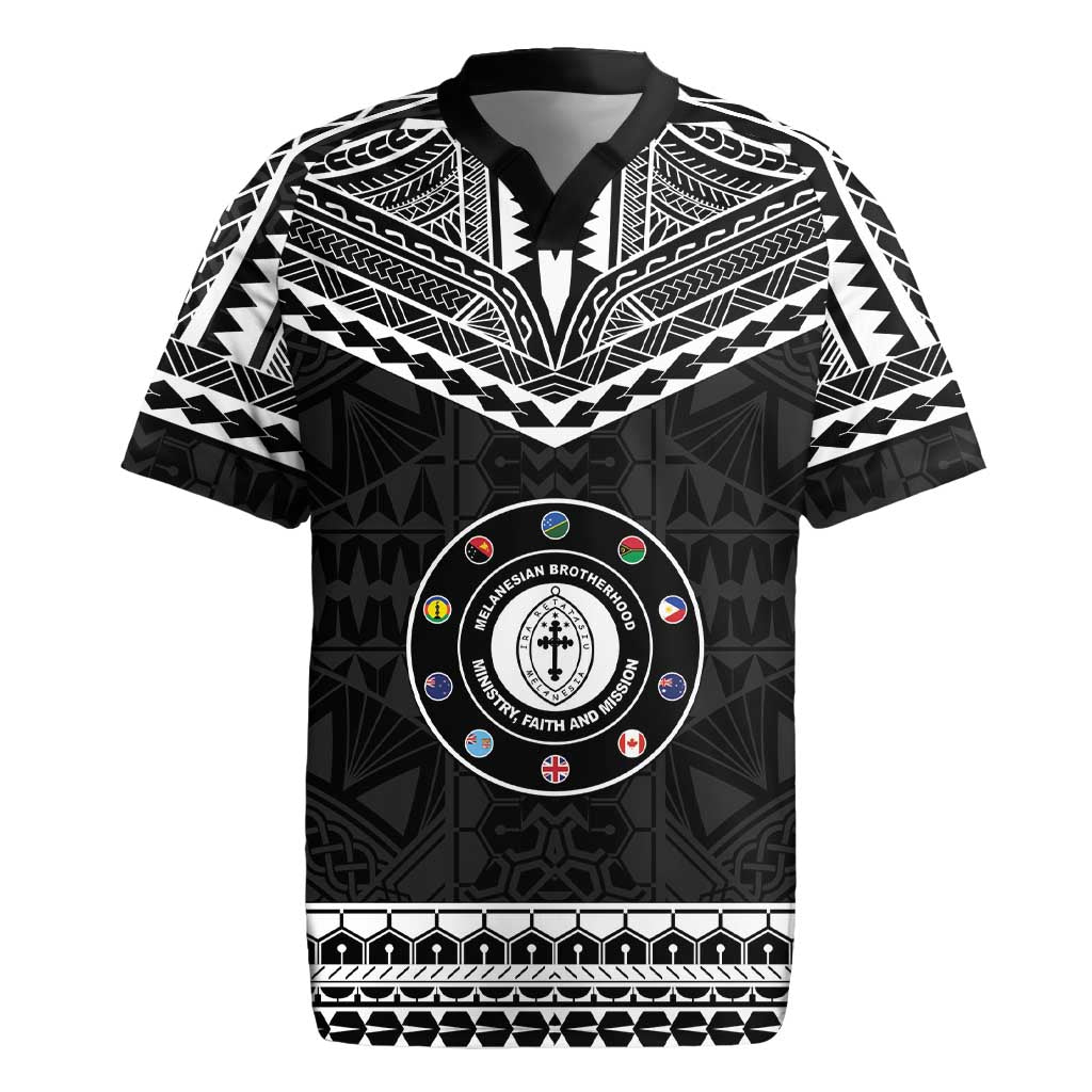 Personalised Melanesian Brotherhood Rugby Jersey Ministry Faith And Mission LT05 Black - Polynesian Pride