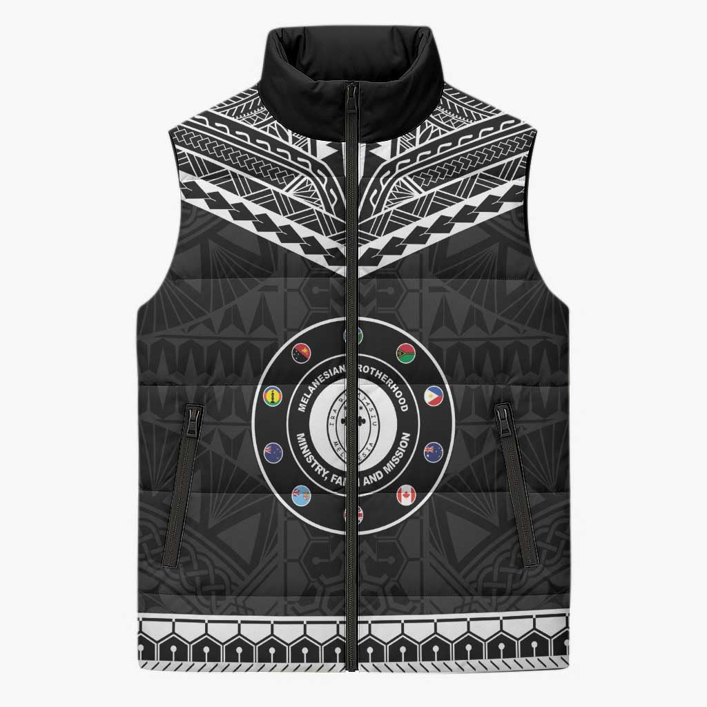 Personalised Melanesian Brotherhood Sleeveless Puffer Jacket Ministry Faith And Mission - Polynesian Pride