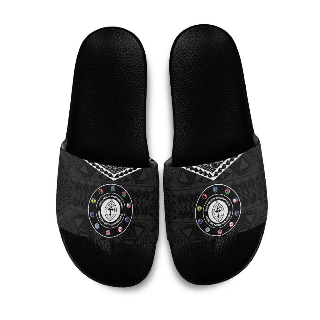 Melanesian Brotherhood Slide Sandals Ministry Faith And Mission LT05 Black - Polynesian Pride
