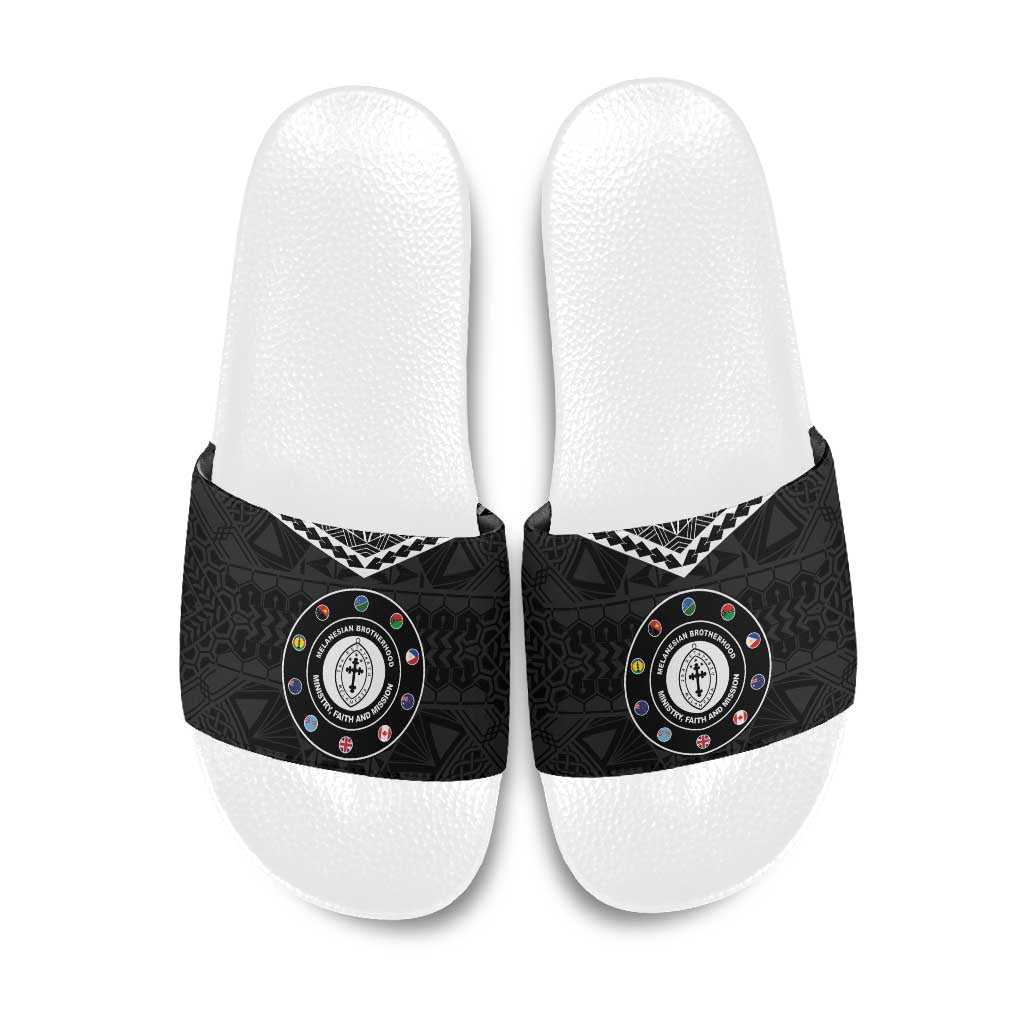 Melanesian Brotherhood Slide Sandals Ministry Faith And Mission LT05 Black - Polynesian Pride