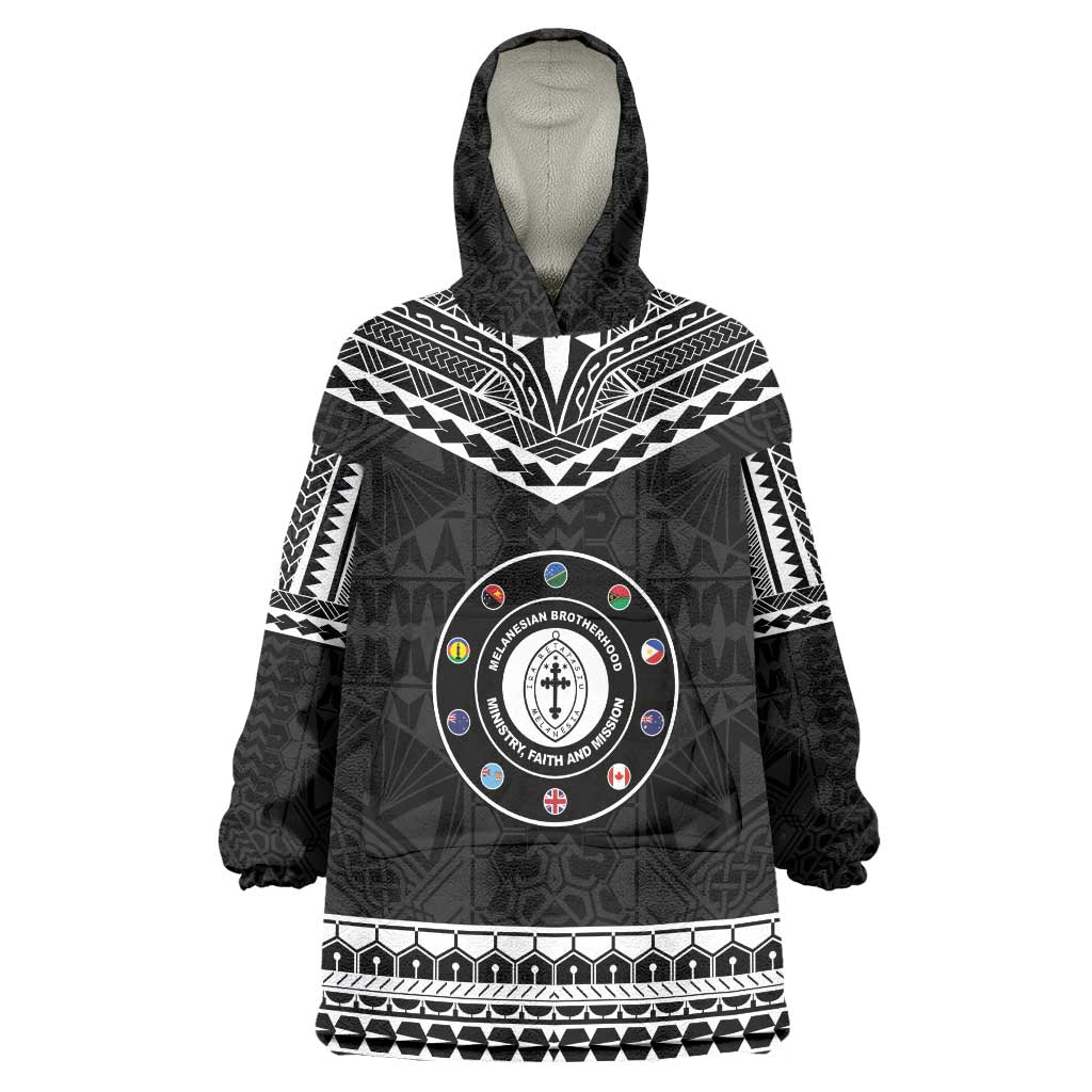 Personalised Melanesian Brotherhood Wearable Blanket Hoodie Ministry Faith And Mission - Polynesian Pride
