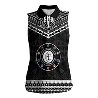 Personalised Melanesian Brotherhood Women Sleeveless Polo Shirt Ministry Faith And Mission LT05 Female Black - Polynesian Pride