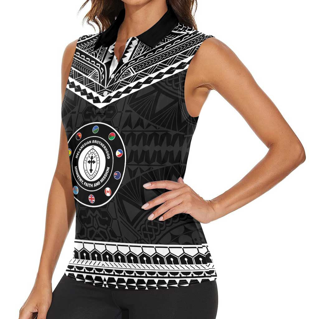 Personalised Melanesian Brotherhood Women Sleeveless Polo Shirt Ministry Faith And Mission LT05 - Polynesian Pride