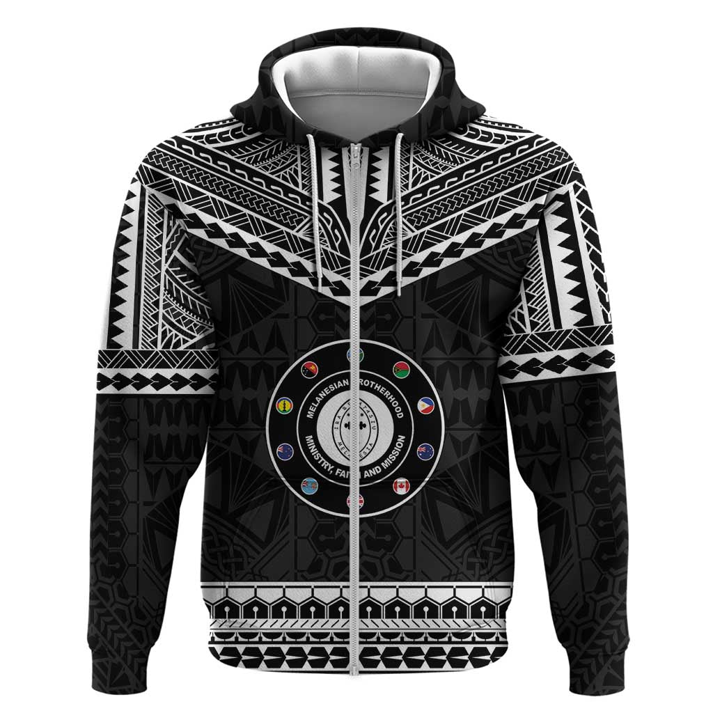 Personalised Melanesian Brotherhood Zip Hoodie Ministry Faith And Mission - Polynesian Pride