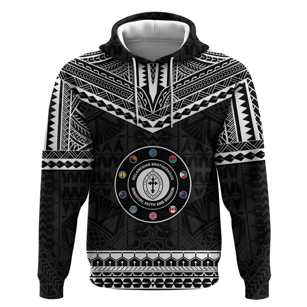 Personalised Melanesian Brotherhood Zip Hoodie Ministry Faith And Mission LT05 Pullover Hoodie Black - Polynesian Pride