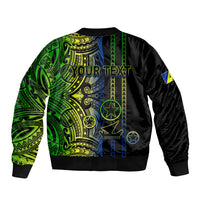 Custom Vanuatu Malampa Sleeve Zip Bomber Jacket Polynesian Tribal LT6 - Polynesian Pride
