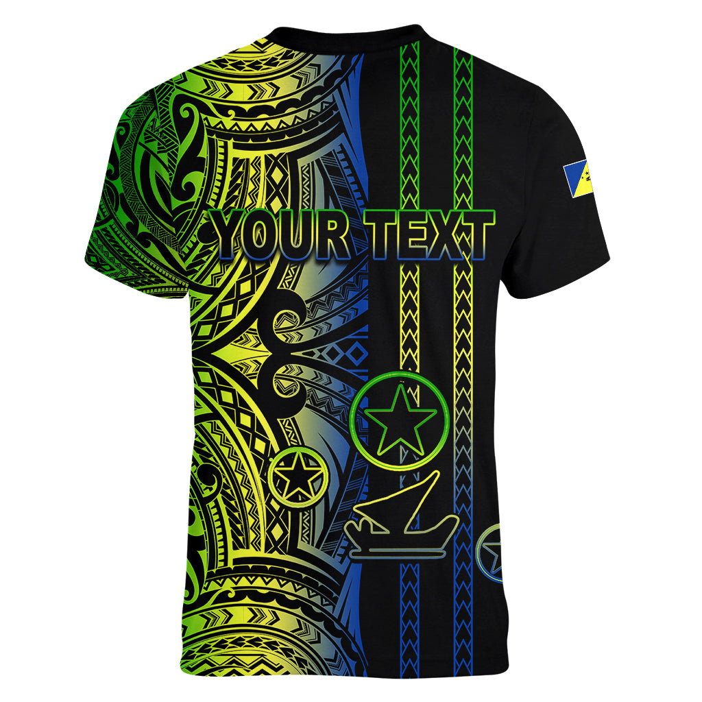 Custom Vanuatu Malampa Women V Neck T Shirt Polynesian Tribal LT6 - Polynesian Pride