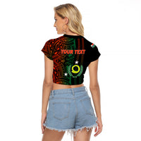 Custom Vanuatu Penama Raglan Cropped T Shirt Polynesian Tribal LT6 - Polynesian Pride