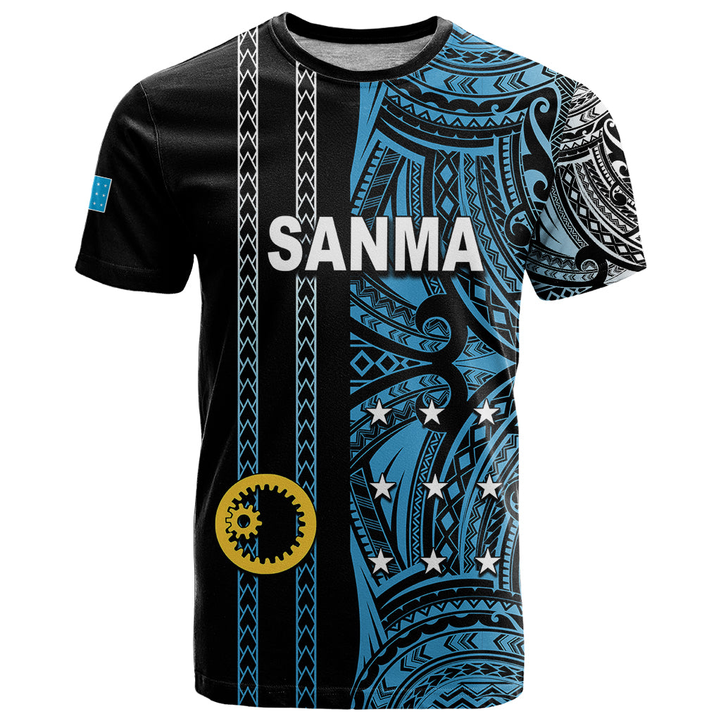 Custom Vanuatu Sanma T Shirt Polynesian Tribal LT6 Black - Polynesian Pride