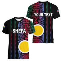 Custom Vanuatu Shefa Women V Neck T Shirt Polynesian Tribal LT6 - Polynesian Pride