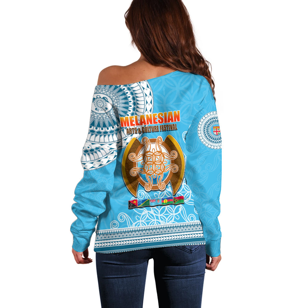 Fiji Off Shoulder Sweater Melanesian Festival 2023 LT6 - Polynesian Pride