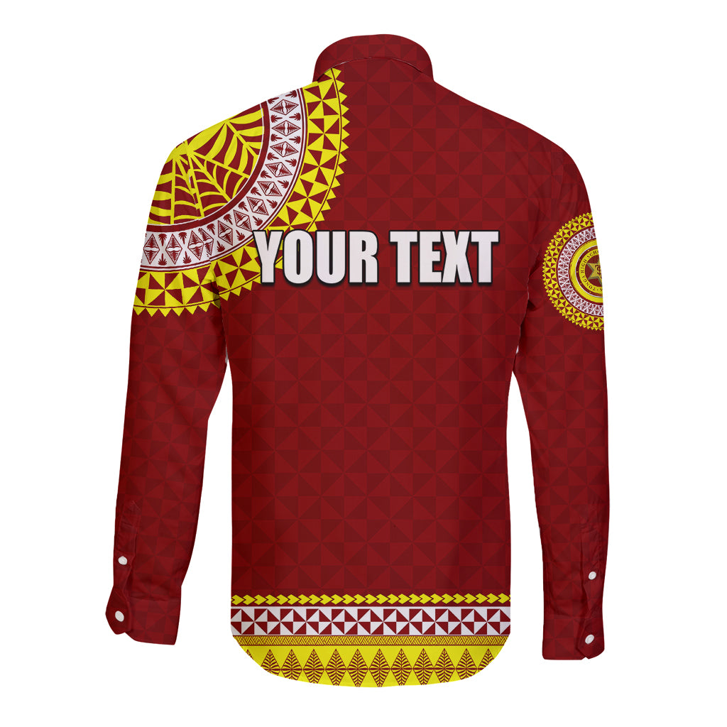 Tonga School Tonga High School Long Sleeve Button Shirt Tribal Pattern LT6 - Polynesian Pride