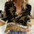 Polynesian Tribal Women Casual Shirt with Sharks Tattoo Gold LT6 Female Gold - Polynesian Pride