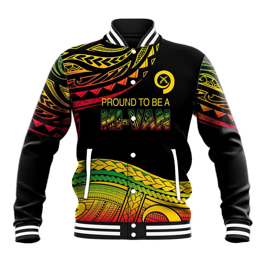 Custom Tribal Vanuatu Baseball Jacket Pround To Be A Ni-Van LT6 Unisex Black - Polynesian Pride