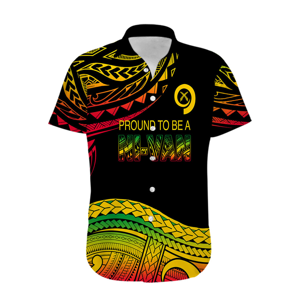 Custom Tribal Vanuatu Hawaiian Shirt Pround To Be A Ni-Van LT6 Black - Polynesian Pride