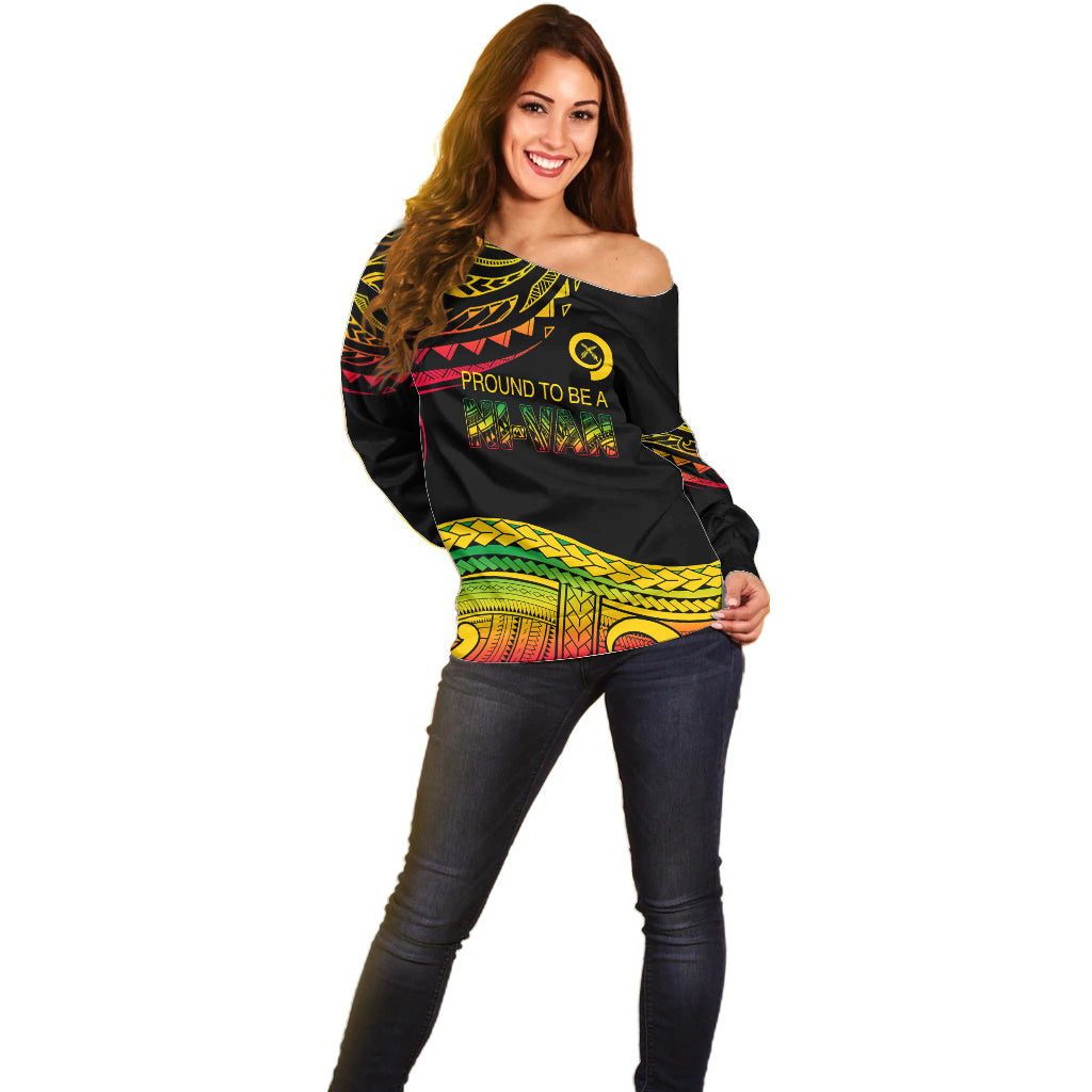 Custom Tribal Vanuatu Off Shoulder Sweater Pround To Be A Ni-Van LT6 - Polynesian Pride