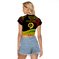 Custom Tribal Vanuatu Raglan Cropped T Shirt Pround To Be A Ni-Van LT6 - Polynesian Pride