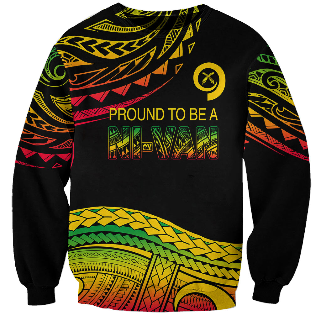 Custom Tribal Vanuatu Sweatshirt Pround To Be A Ni-Van LT6 Unisex Black - Polynesian Pride