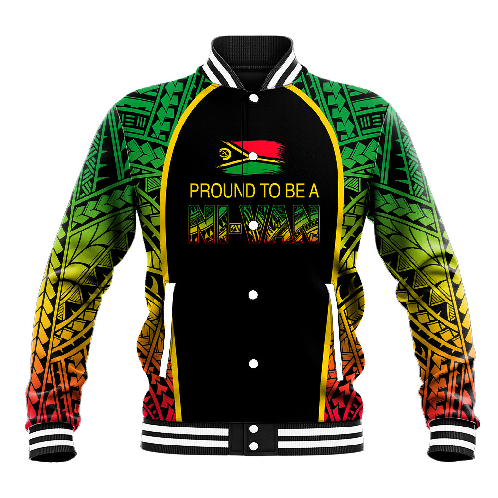 Custom Vanuatu Baseball Jacket Pround To Be A Ni-Van LT6 Unisex Black - Polynesian Pride