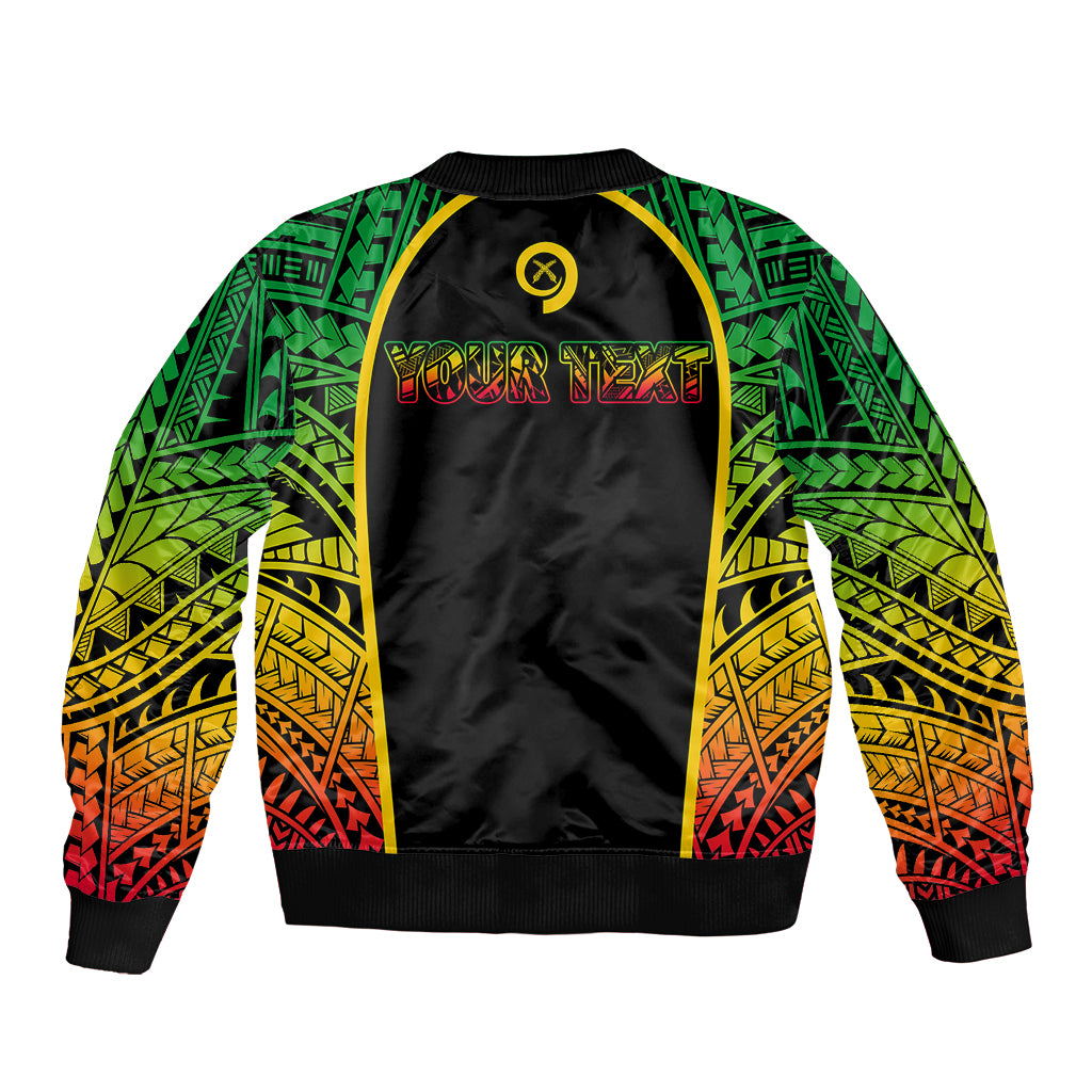 Custom Vanuatu Sleeve Zip Bomber Jacket Pround To Be A Ni-Van LT6 - Polynesian Pride