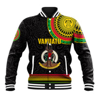 Custom Vanuatu Baseball Jacket Polynesia Circle LT6 Unisex Black - Polynesian Pride