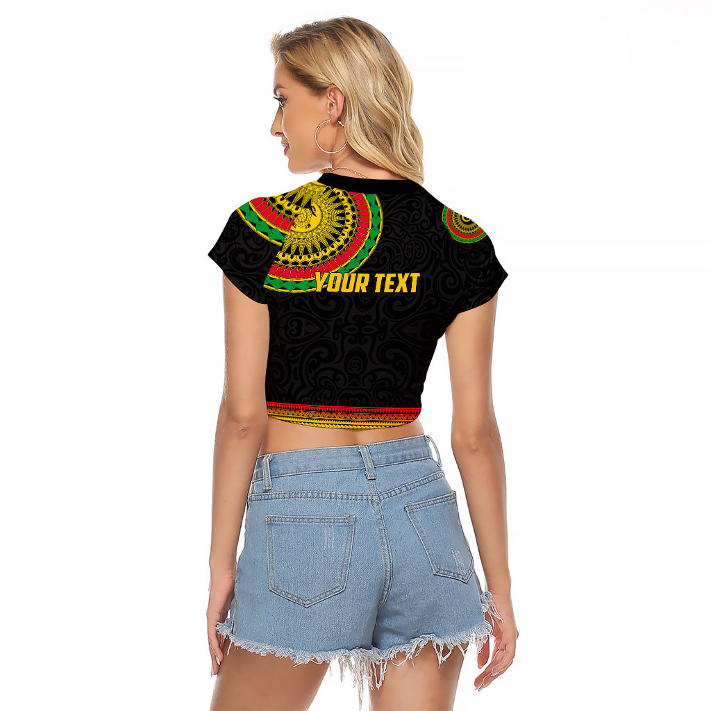 Custom Vanuatu Raglan Cropped T Shirt Polynesia Circle LT6 - Polynesian Pride