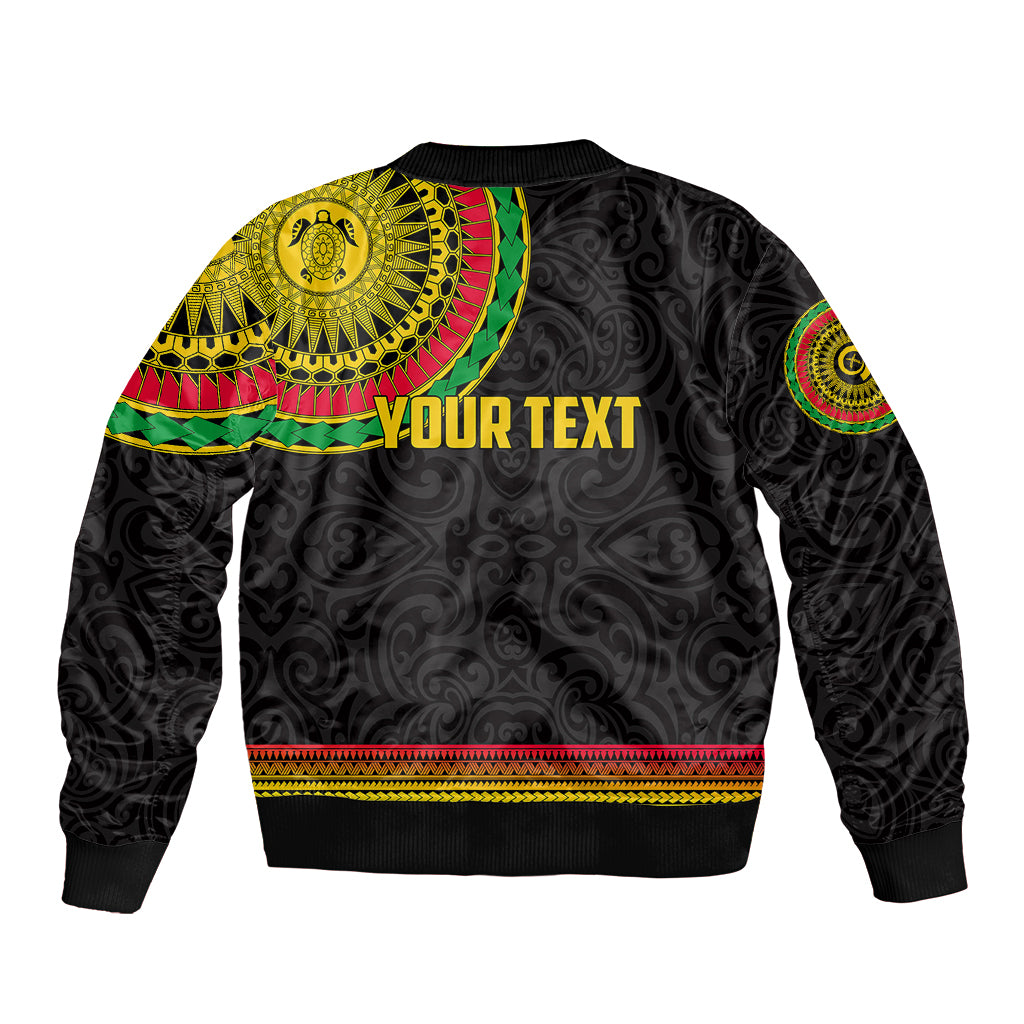 Custom Vanuatu Sleeve Zip Bomber Jacket Polynesia Circle LT6 - Polynesian Pride