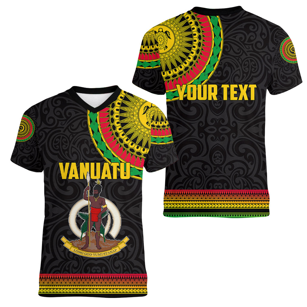 Custom Vanuatu Women V Neck T Shirt Polynesia Circle LT6 - Polynesian Pride