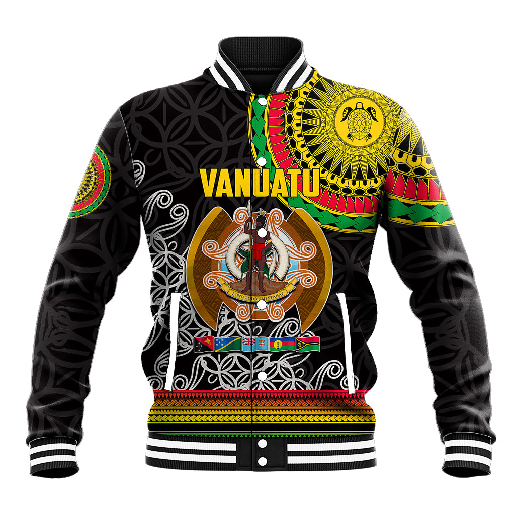 Vanuatu Baseball Jacket Melanesian Festival LT6 Unisex Black - Polynesian Pride