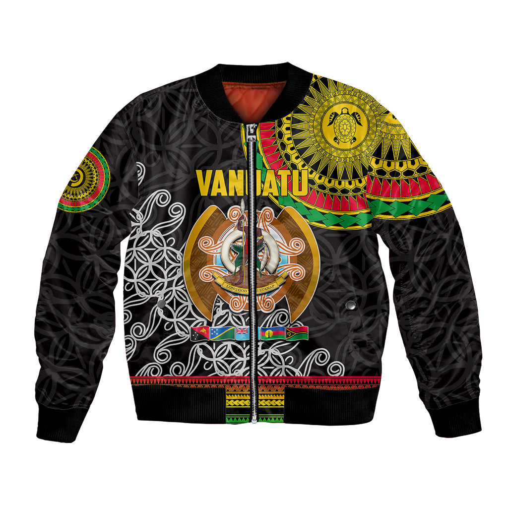 Vanuatu Bomber Jacket Melanesian Festival LT6 Unisex Black - Polynesian Pride